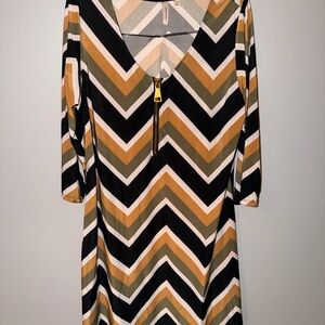 Tacera Multicolor Chevron Long Sleeve Dress